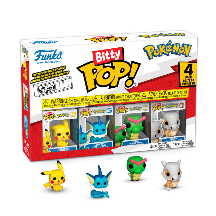 Bitty POP Pokemon Pikachu - Vaporeon - Caterpie - Cubone